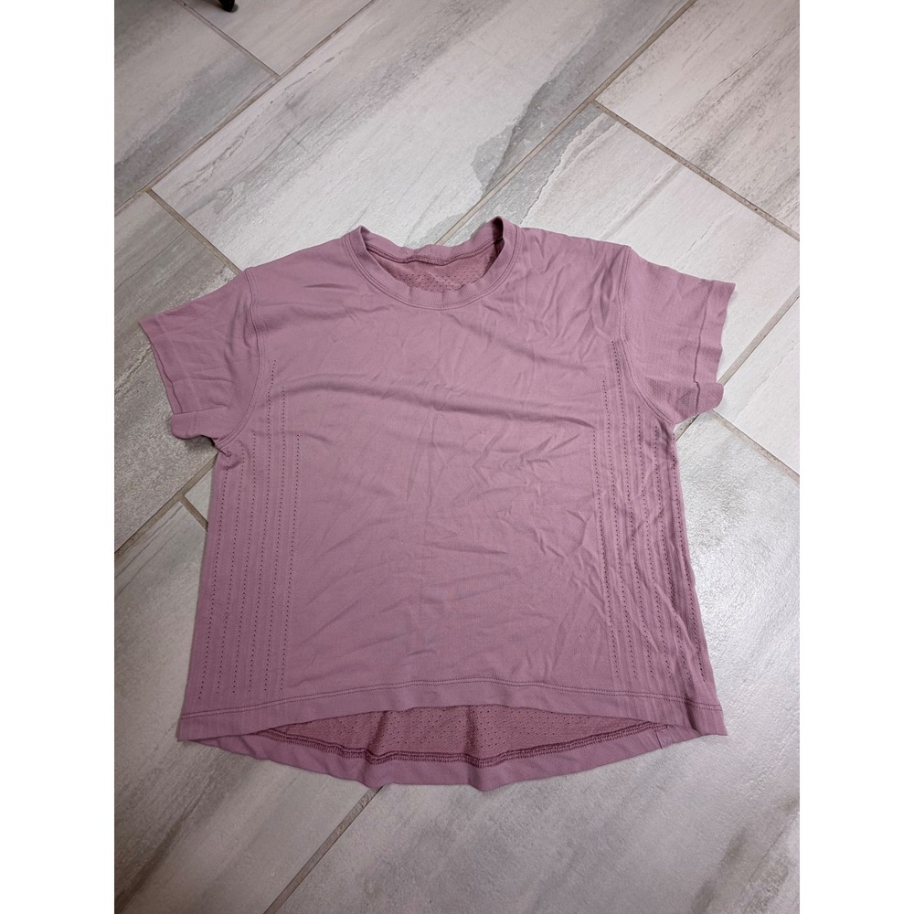 Lululemon Swiftly Tech Short Sleeve 2.0 Pink Mesh Activewear Top Size 6